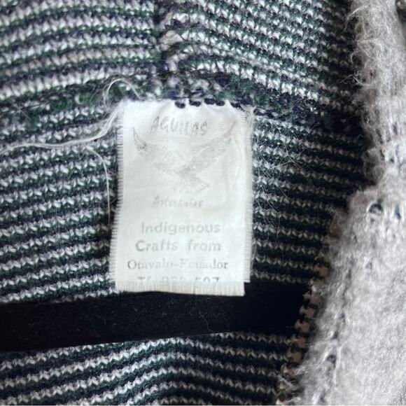 Aguilas 90s Y2K Artesanias Sweater Jacket Tribal Ecuador Fuzzy Alpaca Indigenous - Picture 11 of 11